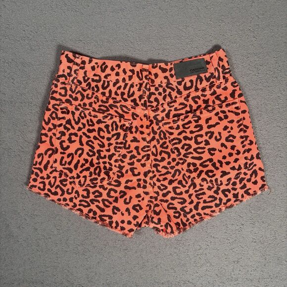 NWT Carmar Titania Shorts Women Size 25 High Rise Neon Orange Leopard 2” Inseam - Picture 6 of 7